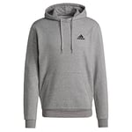 adidas Men's Essentials Fleece Hoodie SWEATSHIRT Medium Grey Heather / Black 3XL