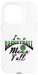 Coque pour iPhone 15 Pro Southern Moms Cadeau fantaisie pour mère Motif basketball Vert et noir