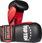 Gants de Boxe Top Ten - 12 oz, Noir/Rouge