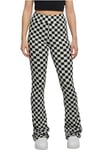 Urban Classics Women's Ladies Checked Boot Cut Leggings Pants, Black/lightasphalt, XXXXL