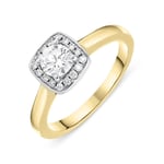 18ct Yellow Gold 0.38ct Diamond Brilliant Cut Halo Ring