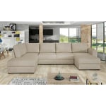 Tendencio - Canapé en u convertible wila angle gauche beige