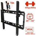 Ultra Slim TV Bracket Wall Mounted Tilt for 26 30 34 40 46 50 55 65" LCD LED 3D