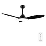 Cecotec - Ventilateur de Plafond avec Lumière EnergySilence 4800 Light Black - 36 W, Diamètre 122 cm, LED 36 W et Télécommande, 6 Vitesses et 3 Pales, Minuterie 8 Heures, Mode Été/Hiver