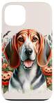 iPhone 13 American English Coonhound Dog Halloween Watercolor Artwork Case