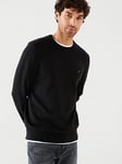 Tommy Hilfiger Essential Cotton Crew Neck Knitted Jumper - Black, Black, Size L, Men