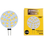 Barcelona Led - Ampoule led G4 2,5W bi-pin plate 12V ac/dc - Blanc Chaud - Blanc Chaud
