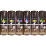 Paint Factory Colour It Quick Drying Paint Gloss Finish Espresso Brown 400ML x6