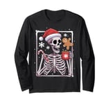 Funny Christmas Skeleton Hot Chocolate Xmas Santa Coffee Long Sleeve T-Shirt