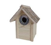 Dehner Natura Aruba Nichoir pour Oiseaux Sauvages avec Trou de vol 32 mm en pin Beige 20 x 14,5 x 16 cm