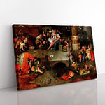 Big Box Art The Temptation of St Anthony by Hieronymus Bosch Canvas Wall Art Print Ready to Hang Picture, 76 x 50 cm (30 x 20 Inch), Red, Cream, Cream