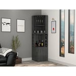 Meuble bar d'angle Syrah, avec porte-gobelet 180.6CM l x 46.9CM p x 46.9CM l x 46.9CM p Chêne Gris