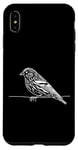 Coque pour iPhone XS Max Line Art Oiseau et Ornithologue Pin Siskin