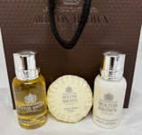 MOLTON BROWN Vetiver & Grapefruit Bath Gel Body Lotion 30ml x2 Soap Gift Bag Set