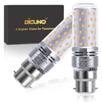 DiCUNO B22 LED Bulb 10W, B22 Bayonet Light Bulbs, Natural White 4000K, 130W Incandescent Equivalent, 1400LM Non-Dimmable Corn Light Bulbs for Home Lighting, 230V, Pack of 2