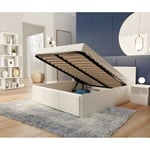 Lit Panama t 140x190 + coffre - Sommier inclus Blanc - blanc