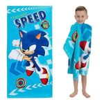 Barnens Strandhandduk med Cartoonfigurer, Badhandduk för Pojkar och Flickor, Simbassäng, Sommar, 24'X48' Sonic