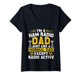 Womens Ham Radio Dad Amateur Ham Radio Operator CB Radio Enthusiast V-Neck T-Shirt