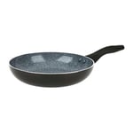 Crealys 529577 Poêle Aluminium AUTAN Ø 28 cm H 5,5 cm - Revêtement Antiadhésif Sain en Céramique effet pierre - Coloris Gris - Manche thermorésistant silicone - Tous feux dont induction