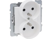 Legrand Suno Dubbeluttag 2X2p+Z Aluminium 16A 250V Automatiska Plintar Med Lock 721190