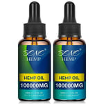 High Strength 100000mg Premium Oil - Supports Joint, Sleep and Stress Relief, Rich in Omega 3-6-9, Vitamin C & E, 100% Vegan, 60ml (Pack of 2)