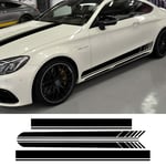 Car Side Skirt Sticker Stripe Decal, for Mercedes Benz C63 Coupe W205 Carbon Fiber Vinyl AMG C200 C43 C250|, Side Skirt Hood Roof Decal