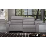 ITALIAN SPIRIT CONFORT LOFT canapé 3 places relax électrique avec système zéro wall cuir vachette bicolore gris graphite et silex