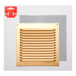 Fepre - Grille avec toile moustiquaire aluminium 0.8 couleur dorée 150x150mm (g)