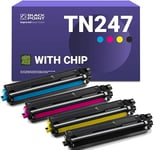 BLACK POINT Haut de Gamme Lot de 4 Cartouches de Toner pour TN243 TN247 TN-243cmyk TN-247BK pour Brother MFC-L3750CDW DCP-L3550CDW DCP-L3510CDW MFC-L3730CDN MFC-L3710CW MFC-L3750CDN MFC-L3770CDW