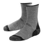 Black Shag Hybrid Merino Crew Socks Grey US7-10