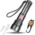 Tactical Flashlight and Keychain Tool, IP56 Water Dust Resistant, 1500lm, 5 Modes, Super Bright, Zoomable, Duty Metal Body, Built For Camping,