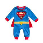 3-24 Månader Baby Superhjälte Romper Kort/Långärmad Jumpsuit Kostym Superman C 3-6 Månader