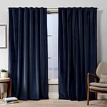 Exclusive Home Curtains Panneau de Rideau, Polyester, Bleu Marine, 132 x 213 cm