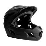 Crazy Safety - Fullface Bicycle Helmet for Kids Age 6-12 with Removable Chin Guard, Bug Net, and Sun Shade - Black - M (54-57 cm)