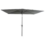 Happy Garden Parasol Droit HAPUNA rectangulaire 2x3m Gris avec manivelle. Parasol Droit inclinable.