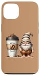 Coque pour iPhone 13 Coffee Gnome And Extra Large Coffee Cup To Go For Barista