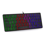 Vattentätt Mini Compact Gaming Tangentbord 64 för Key Gaming Tangentbord RGB Bakgrundsbelysning Ultrakompakt Mini Keyboard för PC-spel