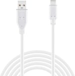 Câble De Charge Usb-C Vers Usb-A 1 Pièce De 300 Cm Compatible Avec Ps5 Dualsense Controller, Nintendo Switch Pro, Xbox Series X Usb C Manette, Play And Charge Kit (3m, Blanc)