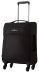 Featherstone 4 Wheel Soft Cabin-Size Suitcase - Black Small