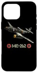 Coque pour iPhone 16 Pro Max La Seconde Guerre mondiale 2 avion de chasse allemand ME 262