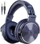 OneOdio Over Ear Headphone Studio Wired Bass Headsets with 50mm Driver, Foldable Lightweight Headphones with Shareport and Mic for DJ Recording Monitoring Mixing Podcast Guitar PC TV (Night Blue)