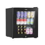 Baridi 50L Table Top Beer & Drinks Mini Fridge 3-10C Light Black & Glass