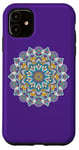 Coque pour iPhone 11 Motif Mandala Big Band Ocean Spring Sarcelle Jaune Blanc