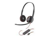 Poly Blackwire 3220 - Blackwire 3200 Series - headset - på örat - kabelansluten - USB-C - svart - Skype-certifierat, Avaya-certifierad, Cisco Jabber-certifierad, UC-certifierad