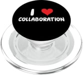 I Love Collaboration – Cœur – Boss Manager Team Offsite PopSockets PopGrip pour MagSafe