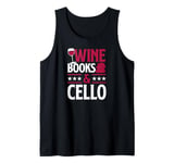 Wine Books And Cello Red Wine Loving Book Reading Tank Top