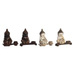 Dekorativ figur 22 x 8,2 x 23 cm Rød Beige Buddha Orientalsk (4 Dele)