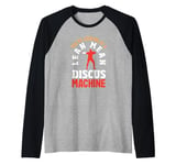 You're Looking At A Lean Mean Discus Machine Funny Discus Raglan Baseball Tee