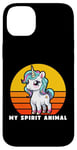 Coque pour iPhone 14 Plus Unicorn Is My Spirit Animal, licorne amusante, licorne arc-en-ciel