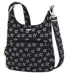 Travelon Anti-Theft Classic Essential Messenger Bag, A B/W Small Flower Print, One Size, Crossbody